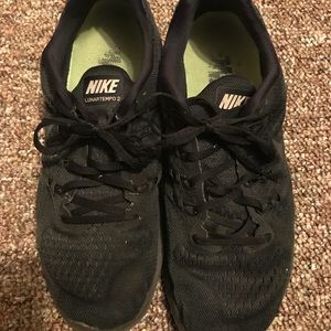 Black Nike running shoes